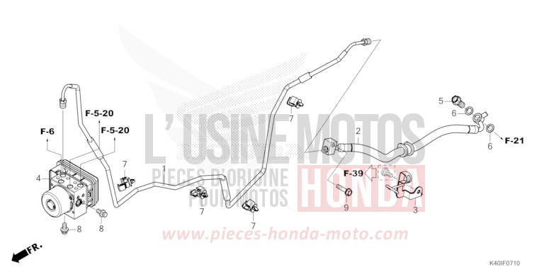 REAR BRAKE PIPE/BRAKE HOSE for Forza 125 MAT CYNOS GRAY METALLIC (NH312) from 2021
